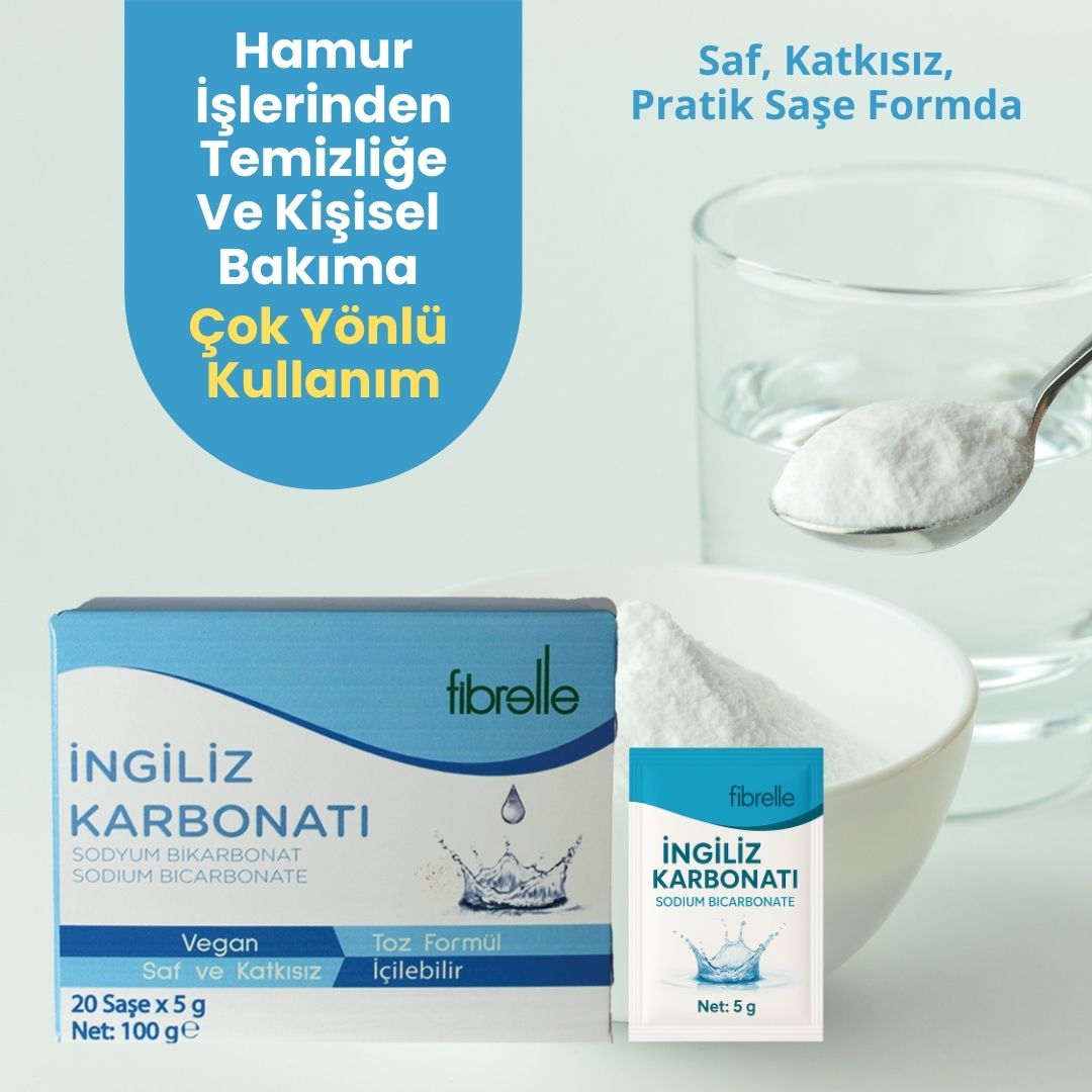 Fibrelle Sodyum Bikarbonat ( İngiliz Karbonatı ) 20 Saşe ( 1 Saşe = 5 g )