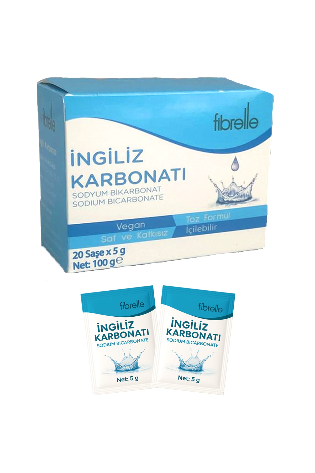 Fibrelle Sodyum Bikarbonat ( İngiliz Karbonatı ) 20 Saşe ( 1 Saşe = 5 g )