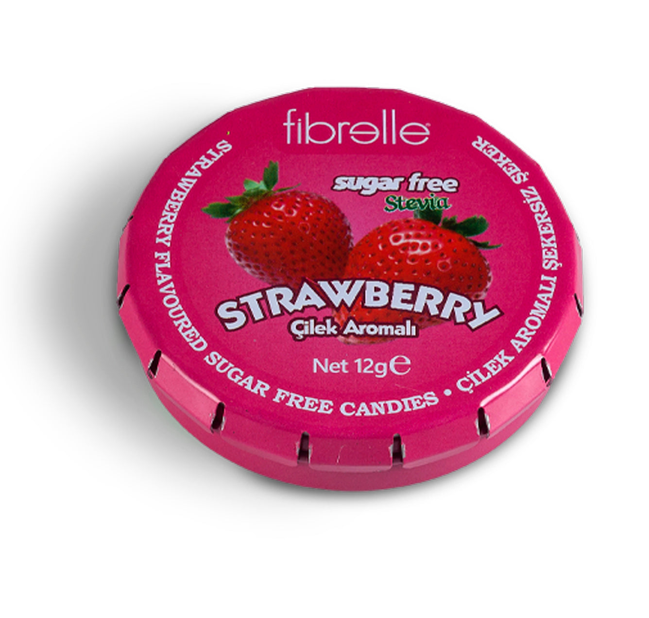 Fibrelle Stevia Çilekli Şekersiz Şeker (12 gr)