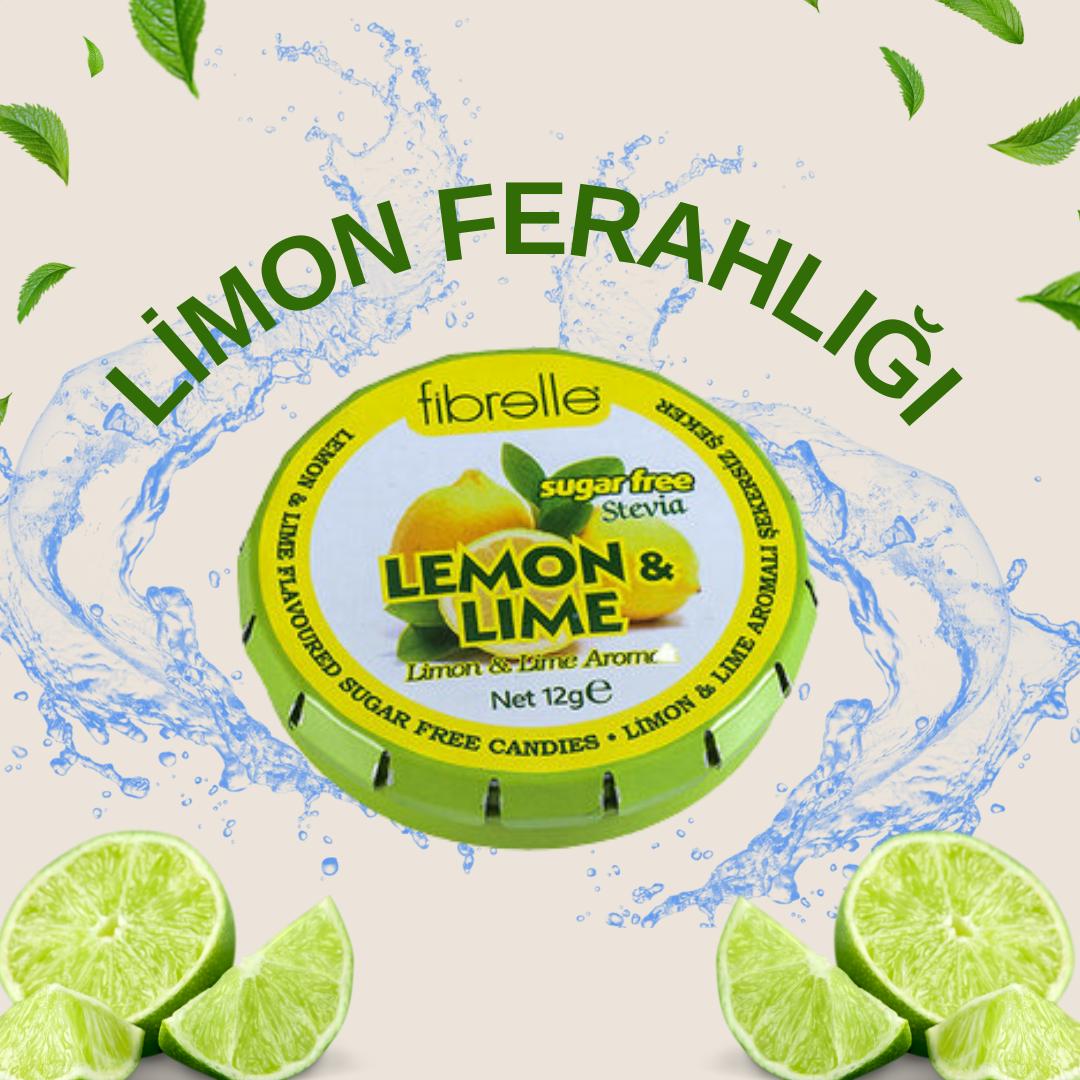 Fibrelle Stevia Limon & Lime Aromalı Şekersiz Şeker (12 gr )