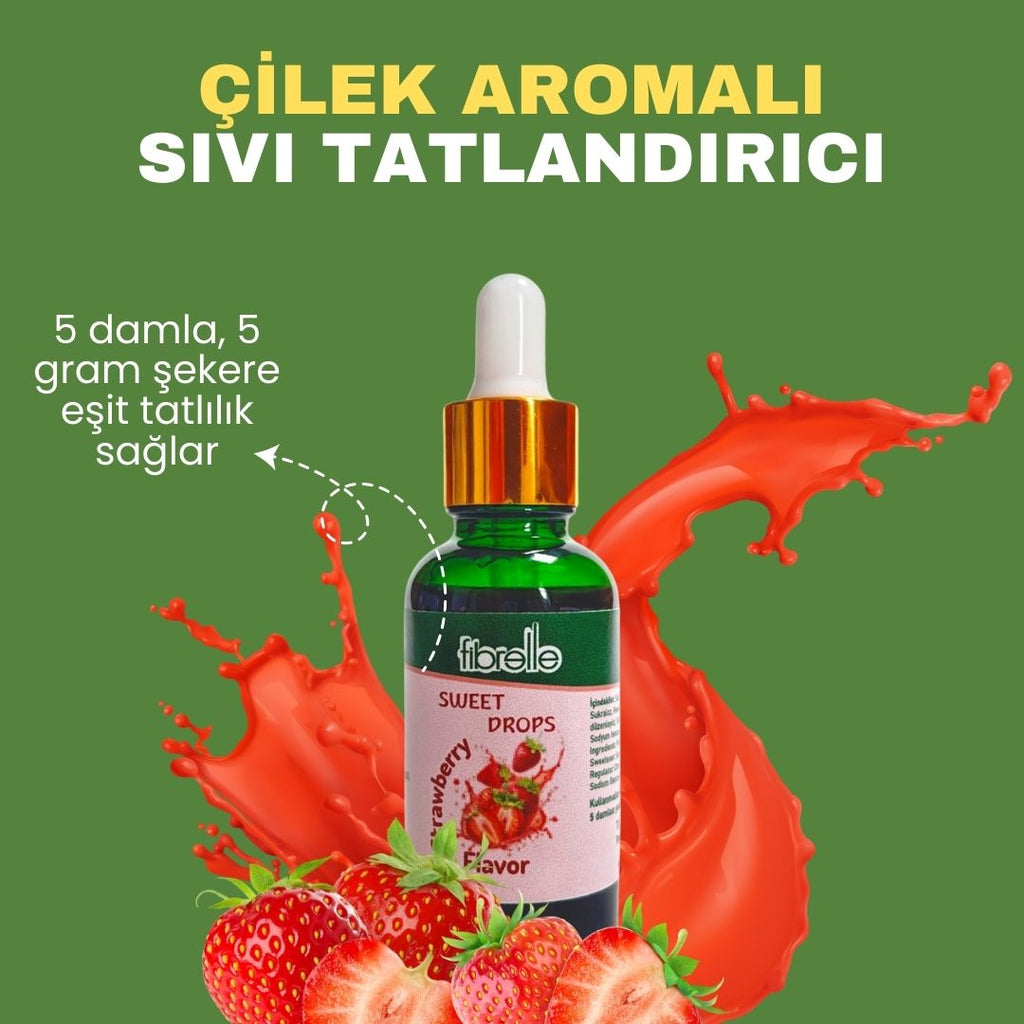 Fibrelle Çilek Aromalı Sıvı Tatlandırıcı - 30ml