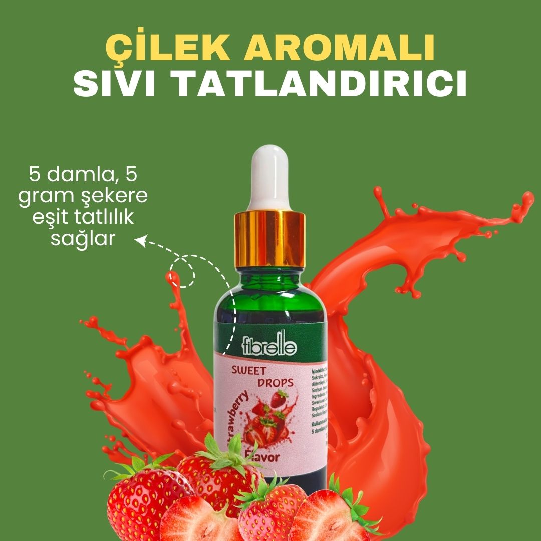 Fibrelle Çilek Aromalı Sıvı Tatlandırıcı - 30ml