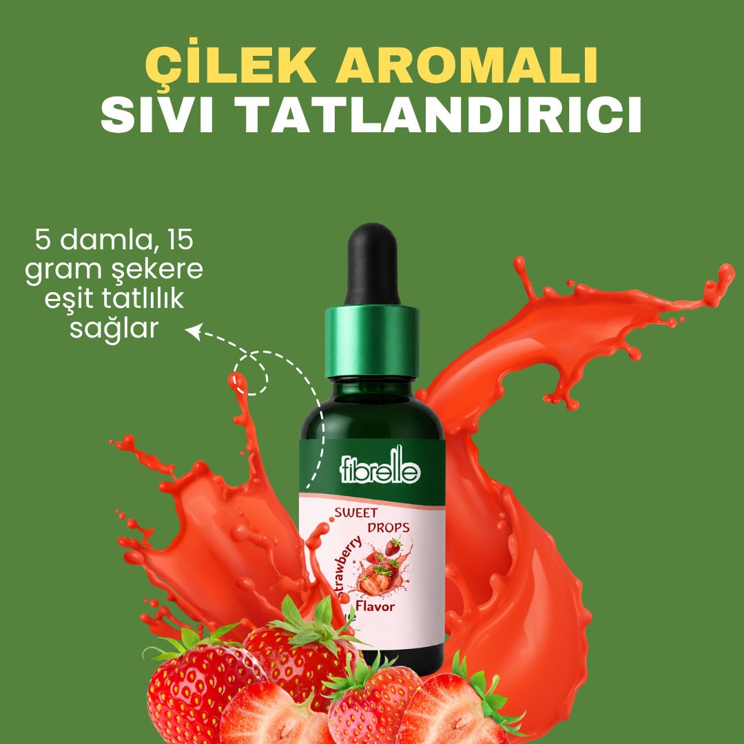 Fibrelle Çilek Aromalı Sıvı Tatlandırıcı - 30ml