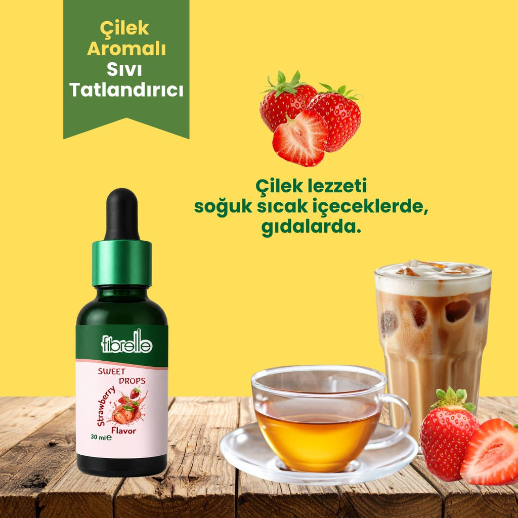 Fibrelle Çilek Aromalı Sıvı Tatlandırıcı - 30ml