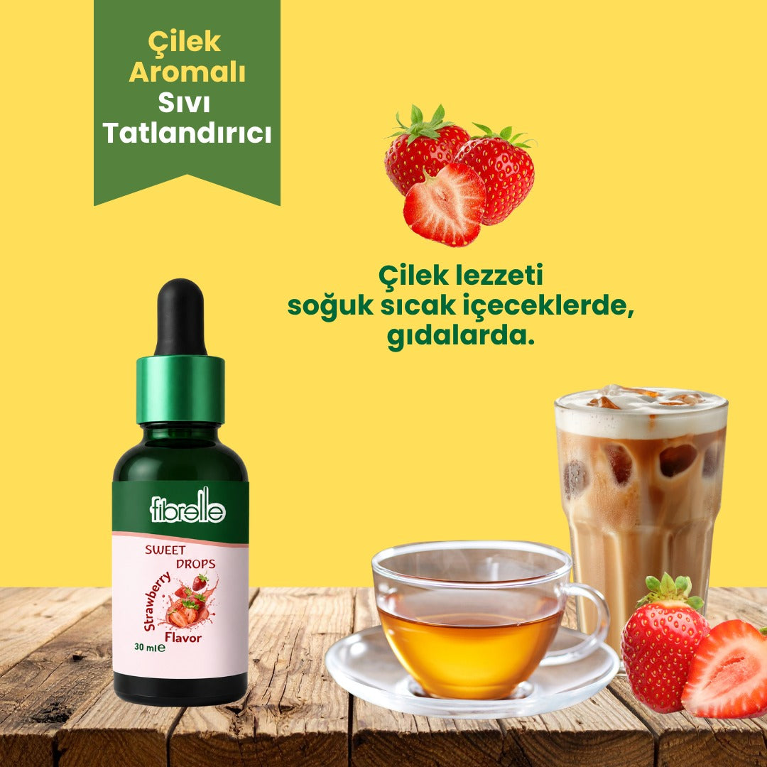 Fibrelle Çilek Aromalı Sıvı Tatlandırıcı - 30ml