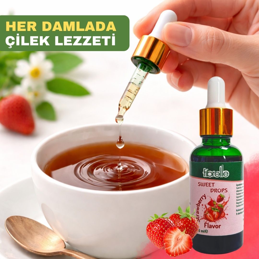 Fibrelle Çilek Aromalı Sıvı Tatlandırıcı - 30ml