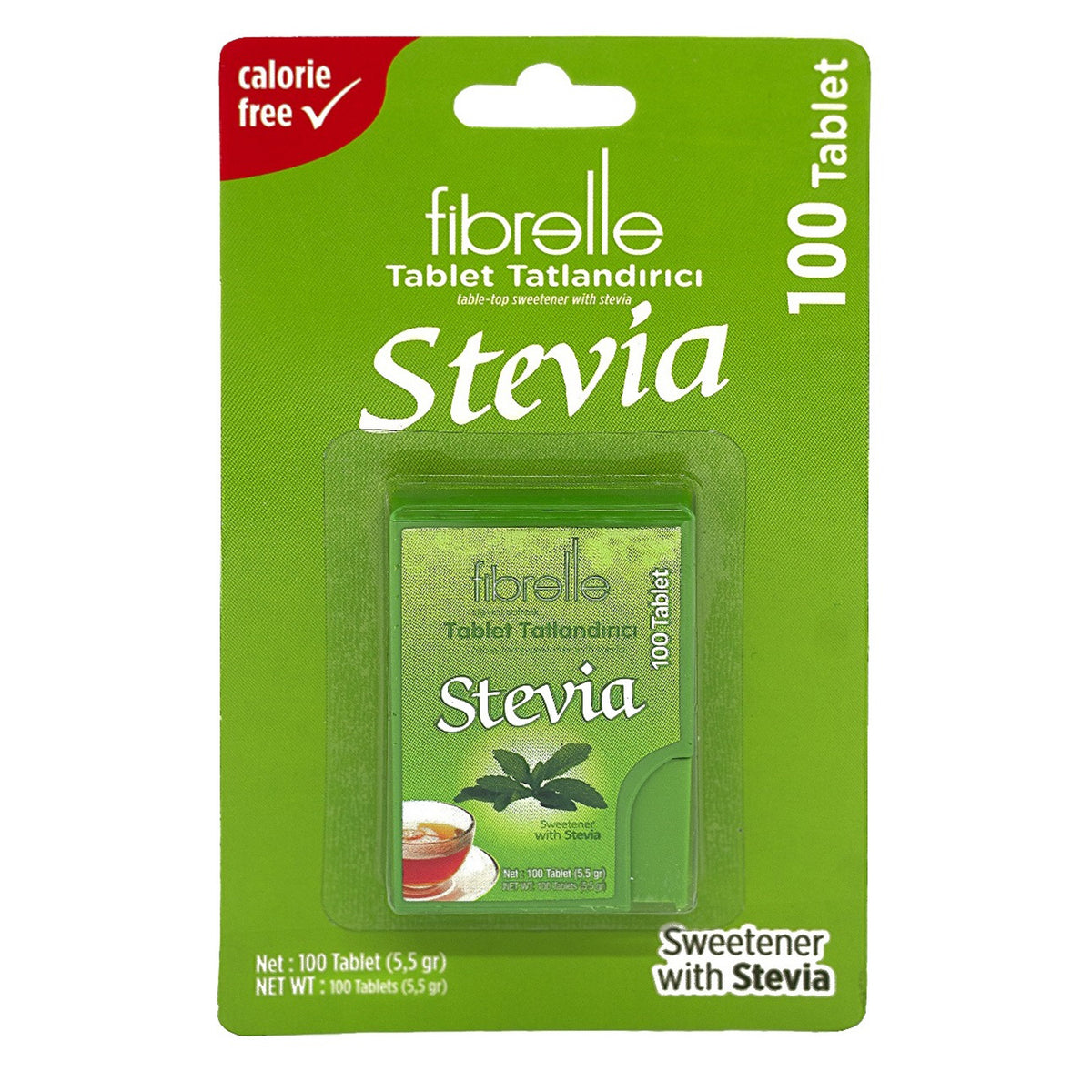 Fibrelle Cep Boy Stevialı Tablet Tatlandırıcı (100' lü)