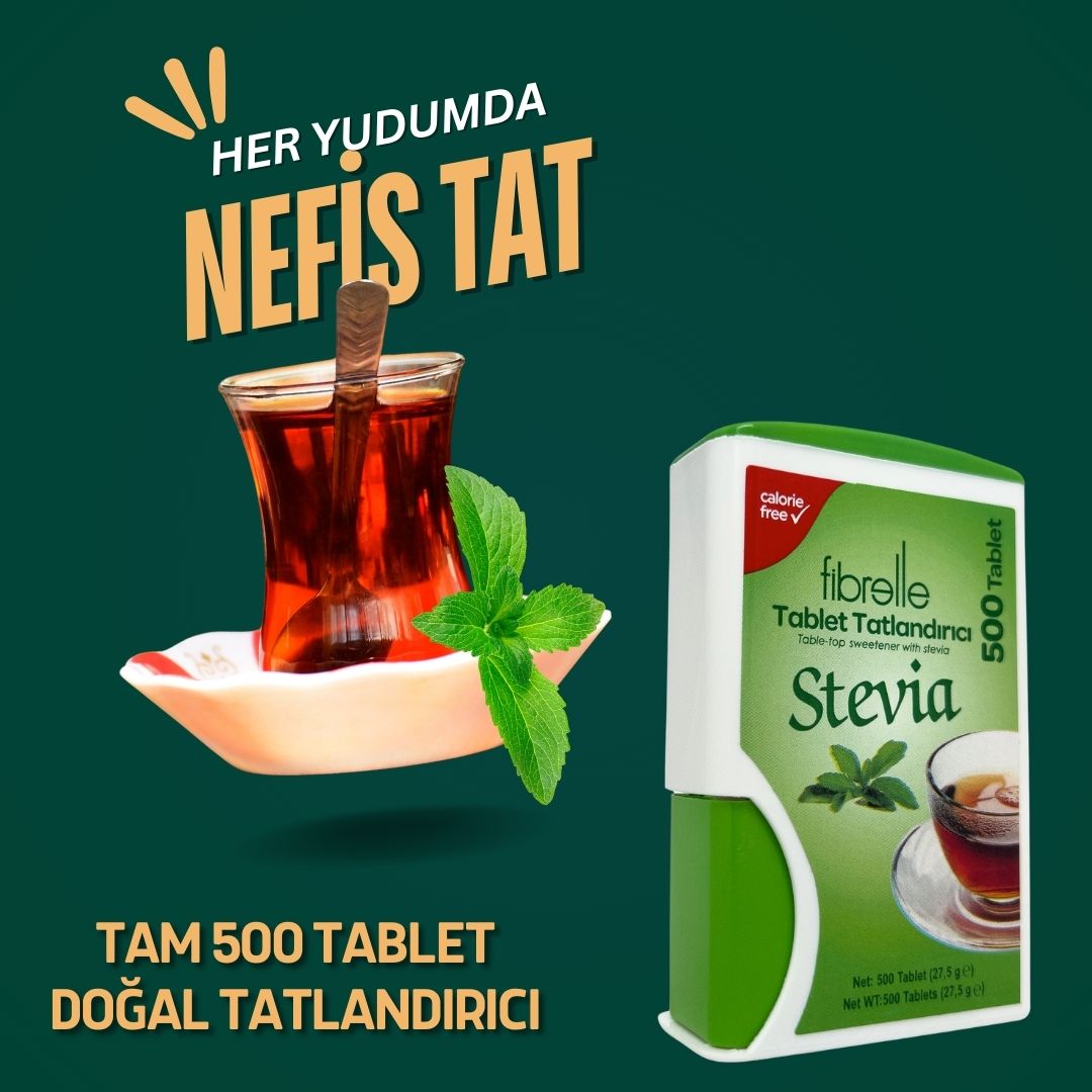 Fibrelle Cep Boy Stevialı Tablet Tatlandırıcı (500' lü)