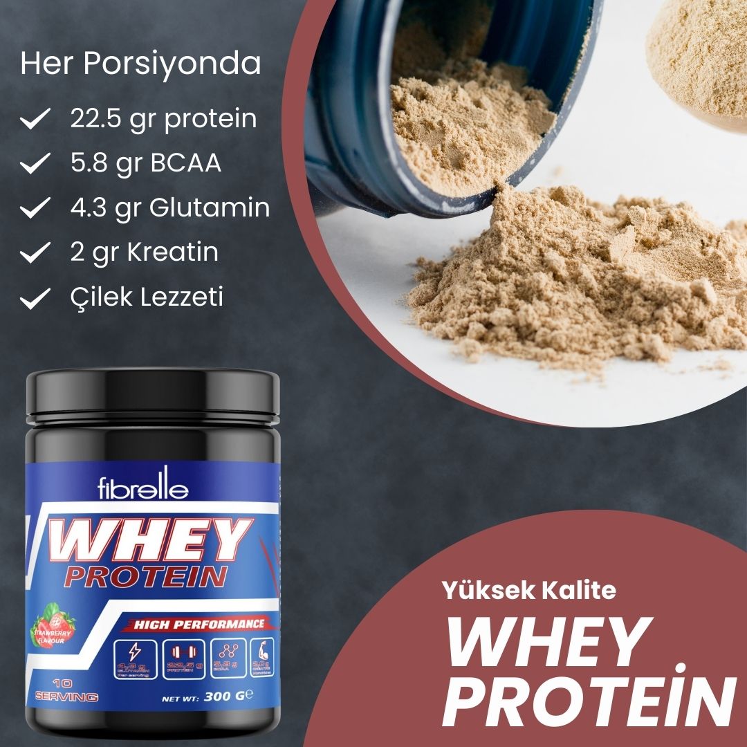 Fibrelle Whey Protein Çilek 300 g