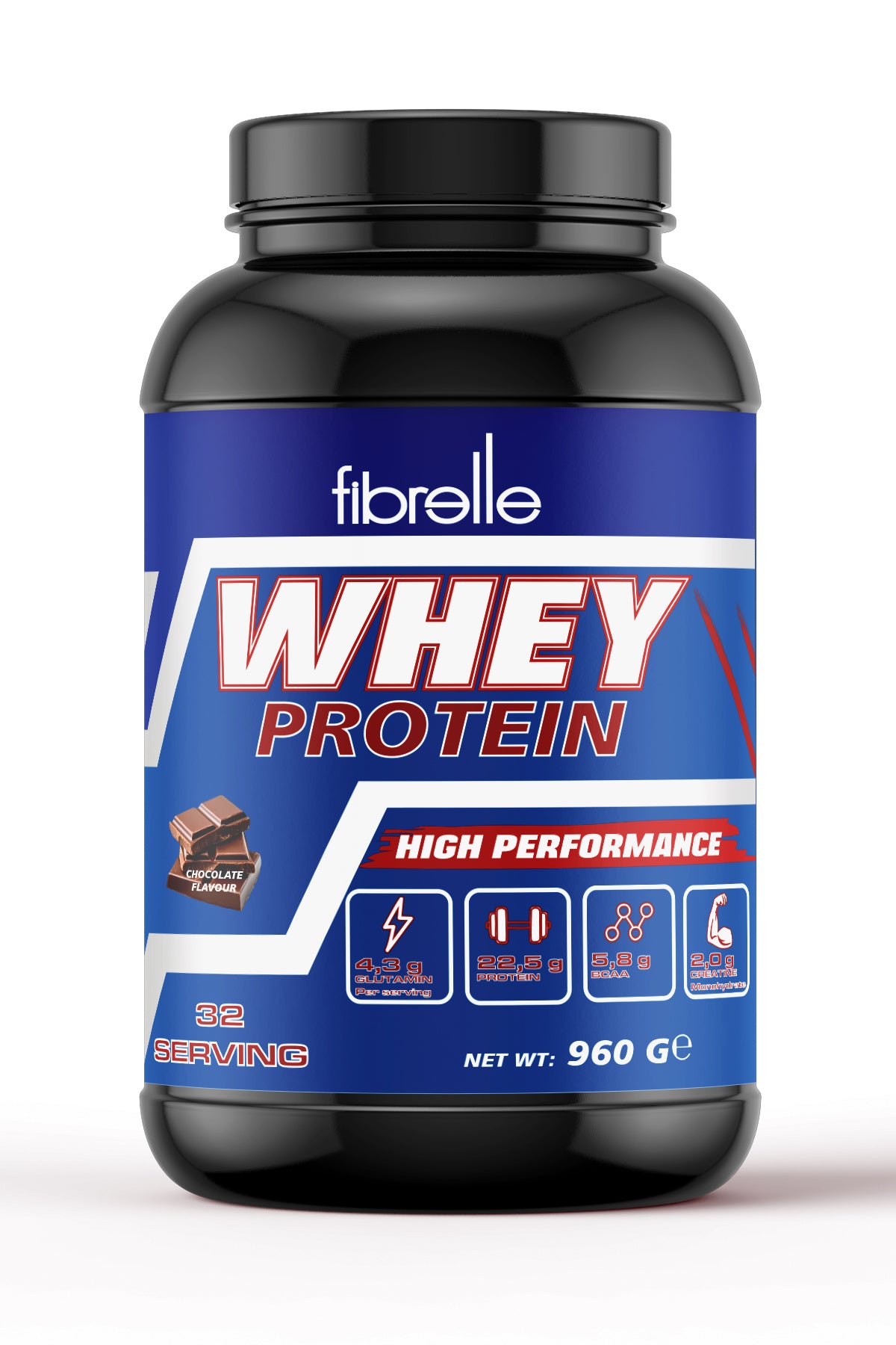 Fibrelle Whey Protein Çikolata Aromalı 960 g Protein Tozu – 32 Servis