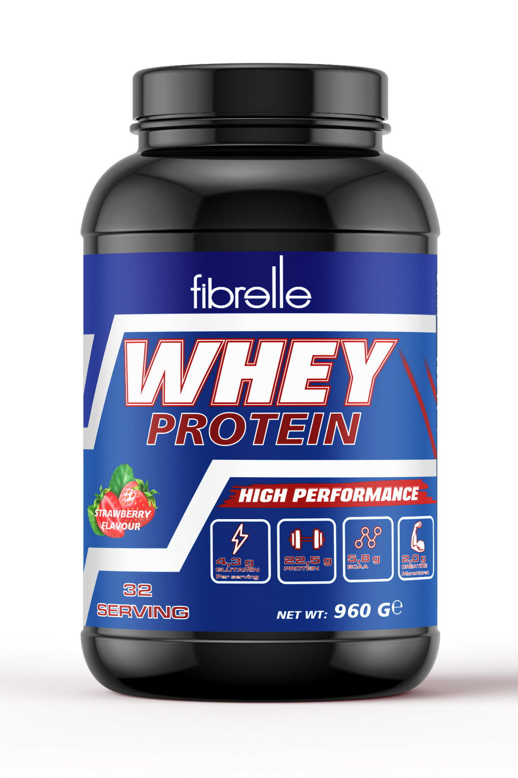 Fibrelle Whey Protein Çilek Aromalı 960 g