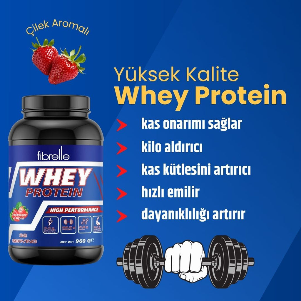 Fibrelle Whey Protein Çilek Aromalı 960 g