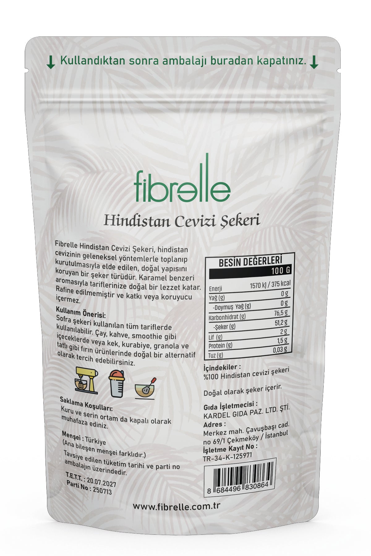 Fibrelle Hindistan Cevizi Şekeri 100 g
