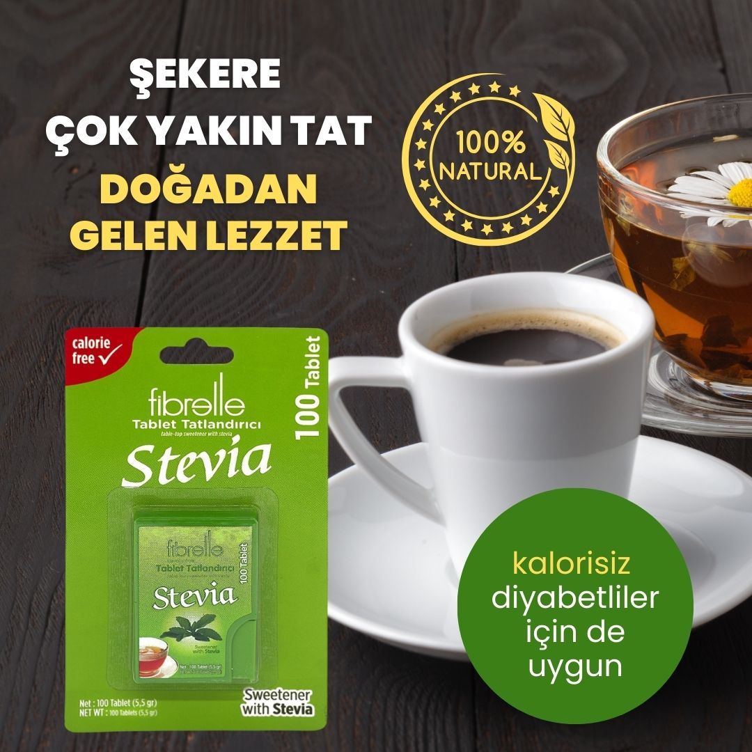 Fibrelle Cep Boy Stevialı Tablet Tatlandırıcı (100' lü)