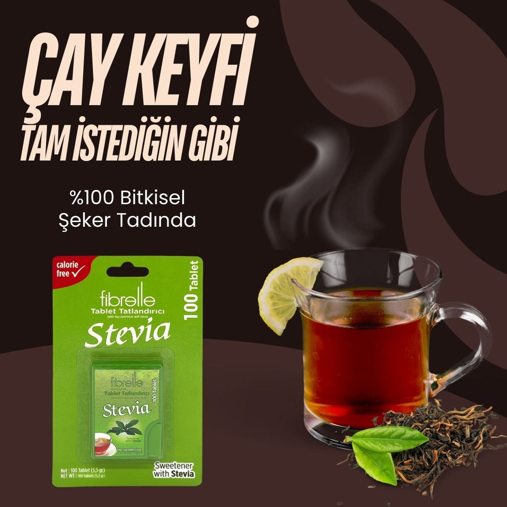 Fibrelle Cep Boy Stevialı Tablet Tatlandırıcı (100' lü)