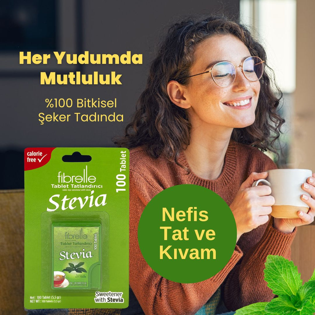 Fibrelle Cep Boy Stevialı Tablet Tatlandırıcı (100' lü)