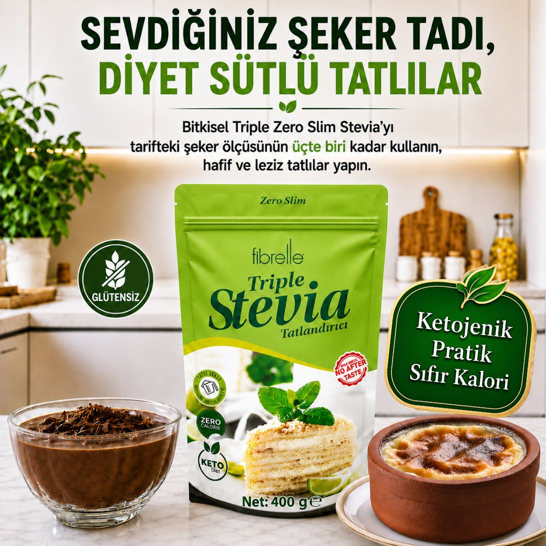 Fibrelle Triple Zero Slim Stevia Tatlandırıcı 400 g