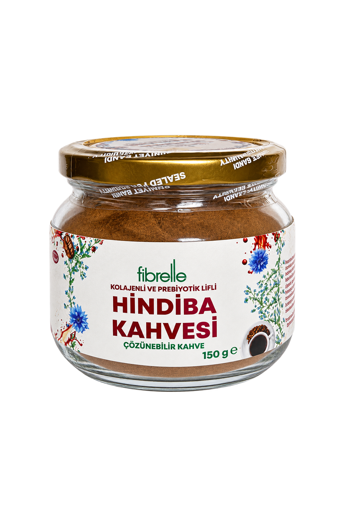 Fibrelle Kolajenli ve Prebiyotik Lifli Hindiba Kahvesi 150 g Kavanoz