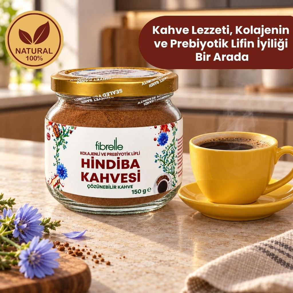 Fibrelle Kolajenli ve Prebiyotik Lifli Hindiba Kahvesi 150 g Kavanoz