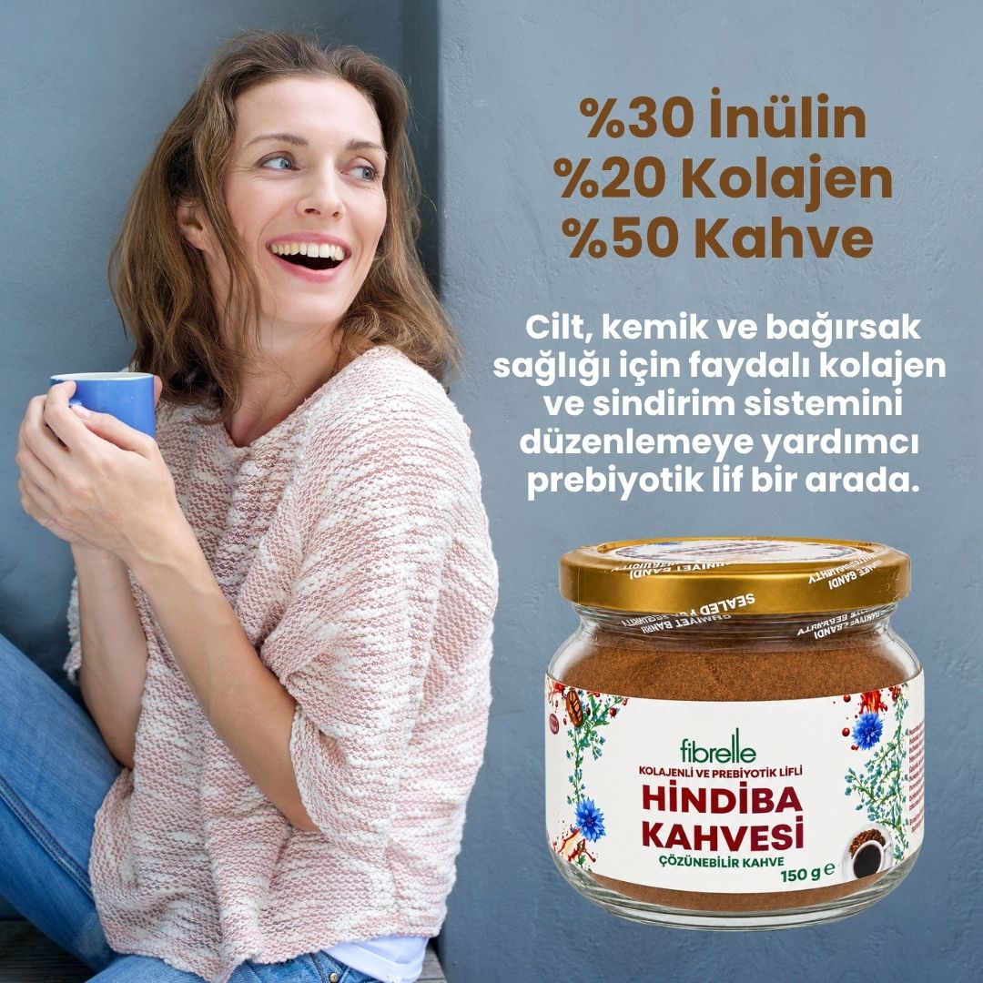Fibrelle Kolajenli ve Prebiyotik Lifli Hindiba Kahvesi 150 g Kavanoz