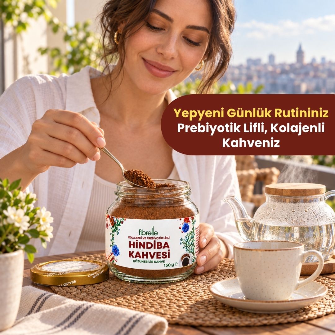 Fibrelle Kolajenli ve Prebiyotik Lifli Hindiba Kahvesi 150 g Kavanoz