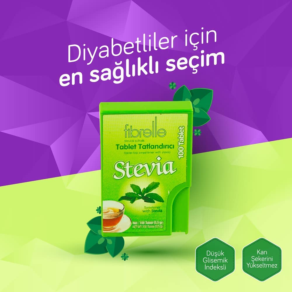 Fibrelle Cep Boy Stevialı Tablet Tatlandırıcı (100' lü)