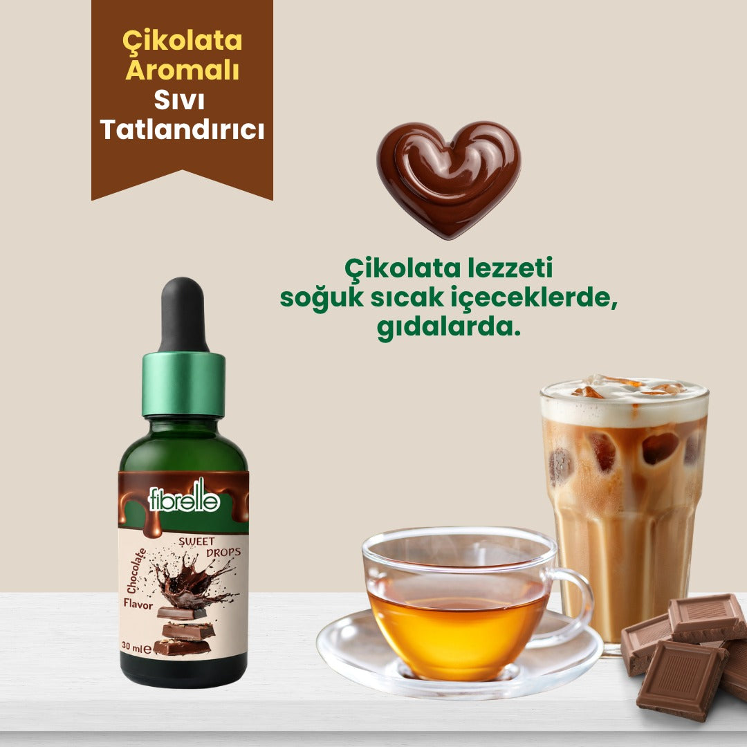 Fibrelle Çikolata Aromalı Sıvı Tatlandırıcı - 30ml