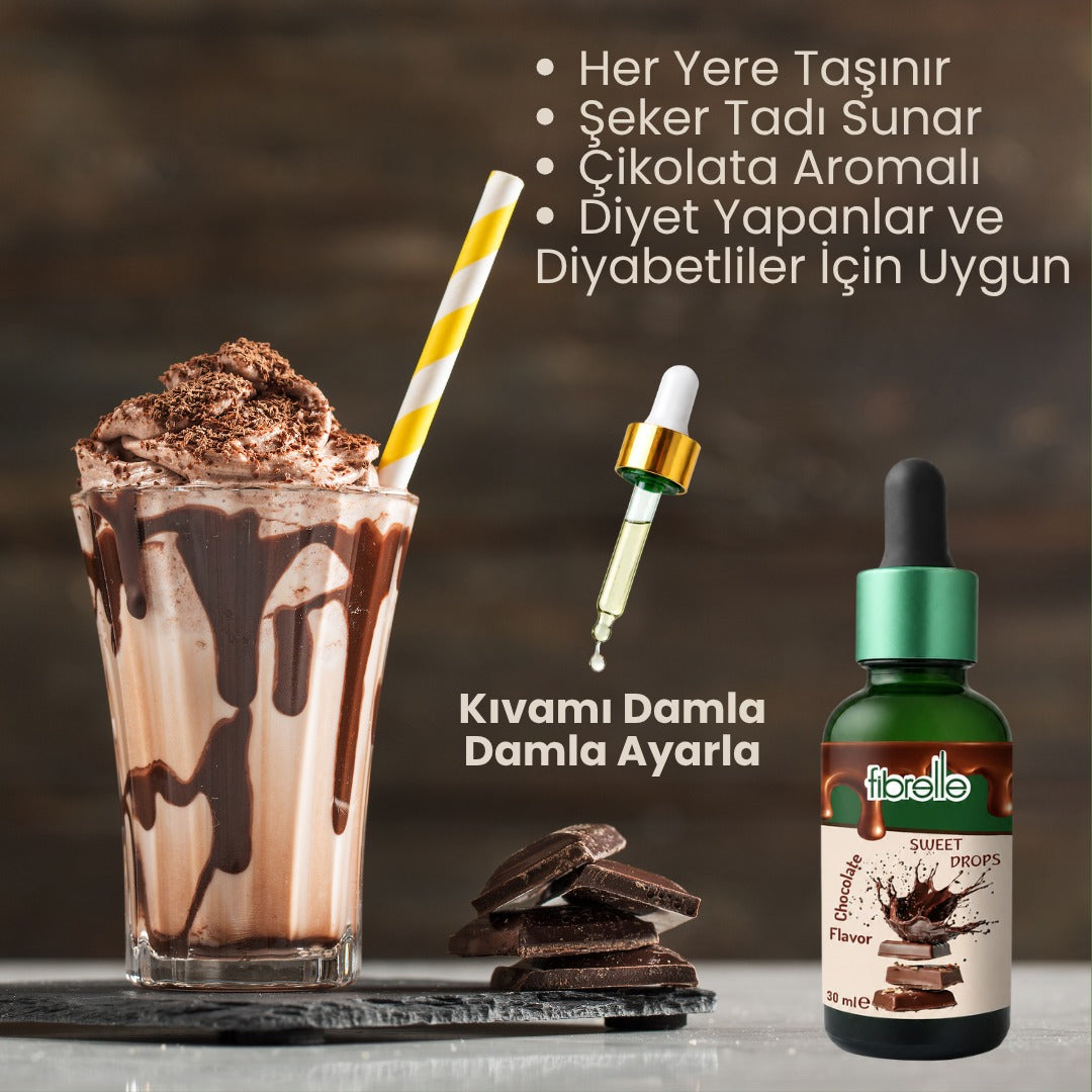 Fibrelle Çikolata Aromalı Sıvı Tatlandırıcı - 30ml