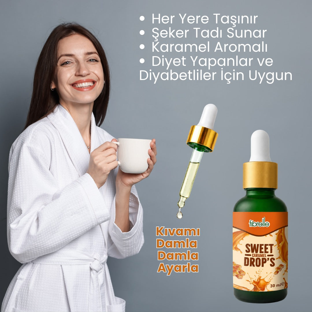 Fibrelle Karamel Aromalı Sıvı Tatlandırıcı - 30ml