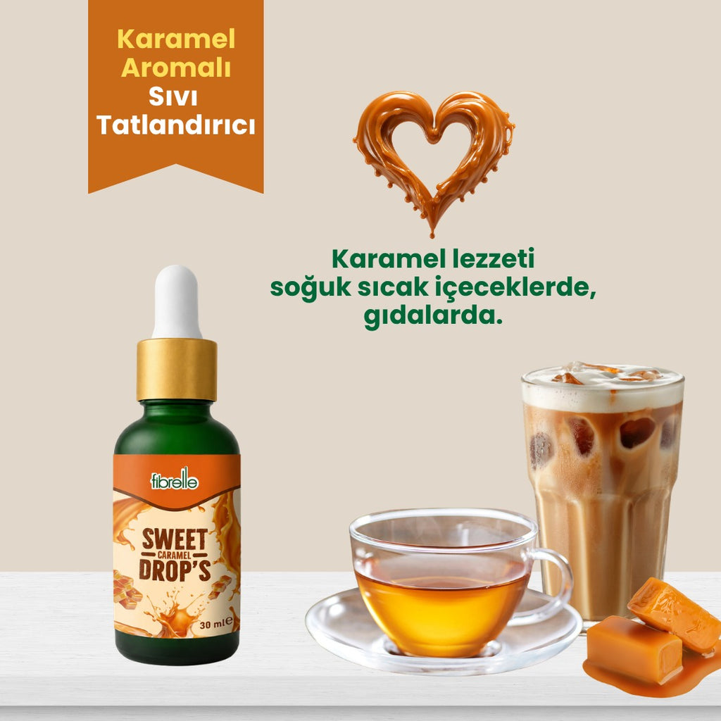 Fibrelle Karamel Aromalı Sıvı Tatlandırıcı - 30ml