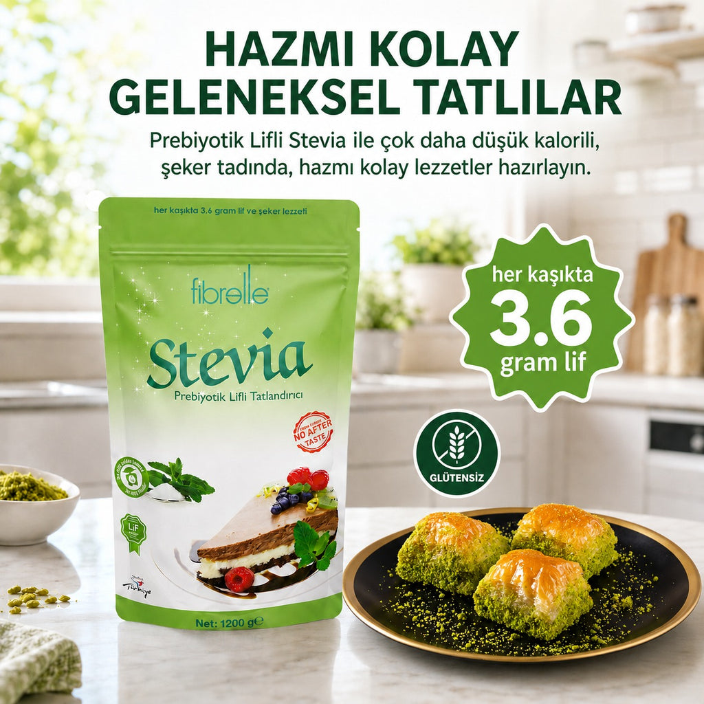 Fibrelle Prebiyotik Lifli Stevialı Toz Tatlandırıcı (1200g)